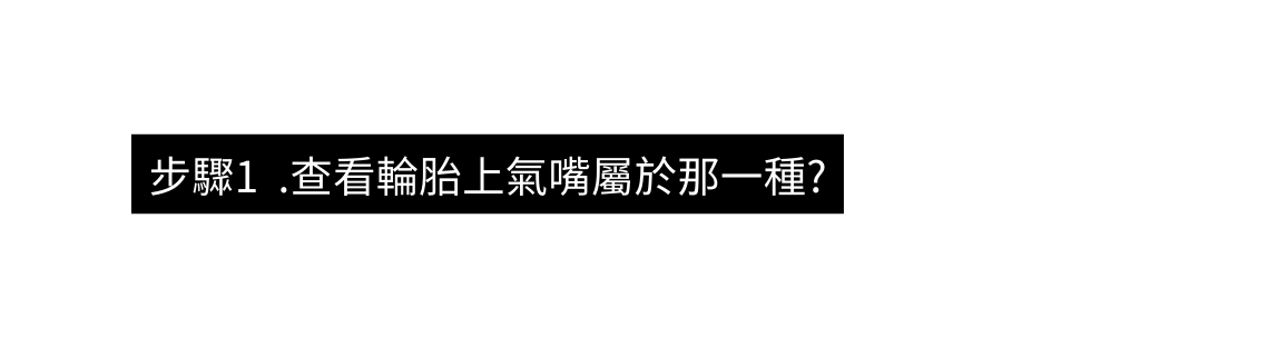 步驟1 查看輪胎上氣嘴屬於那一種